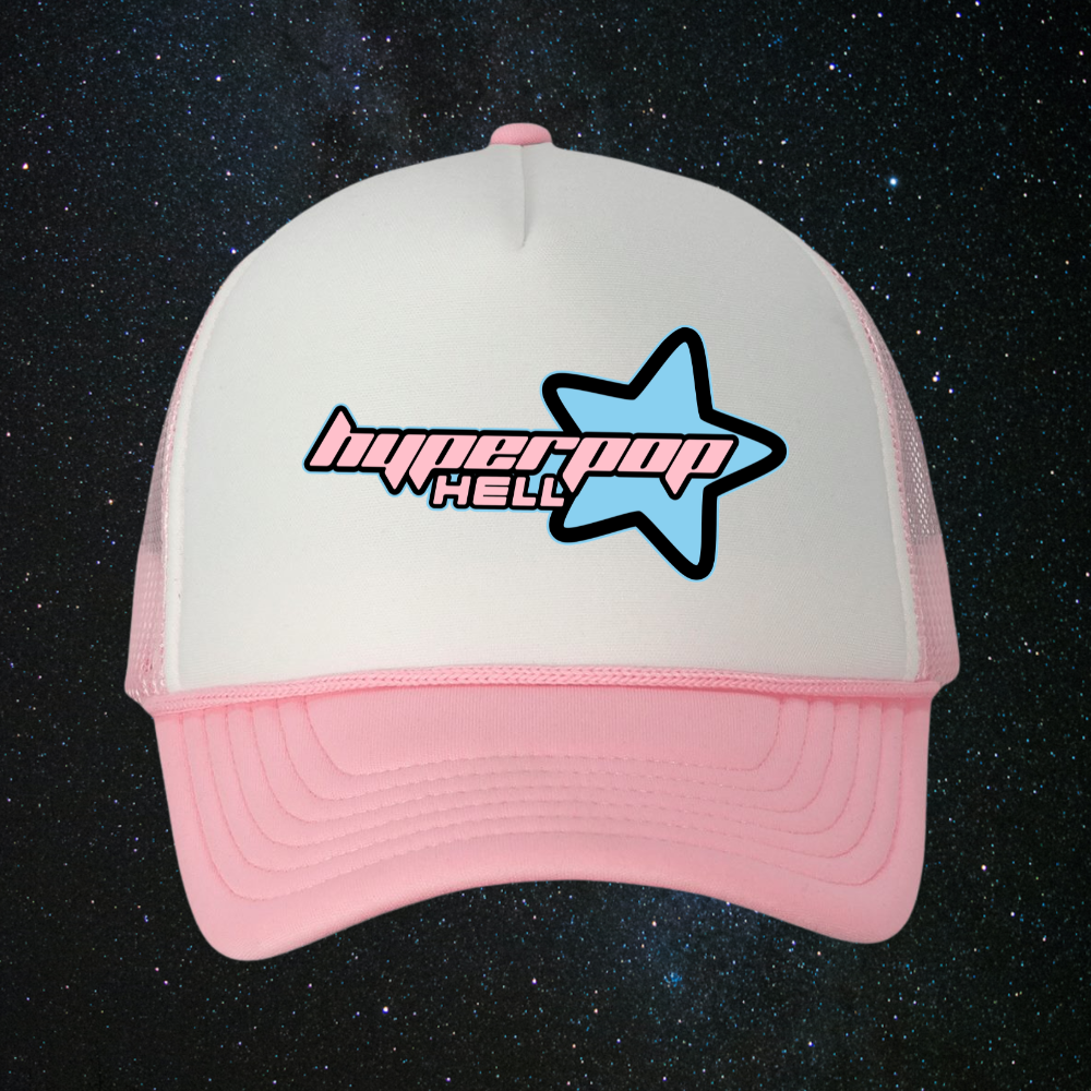 logo trucker hat pink