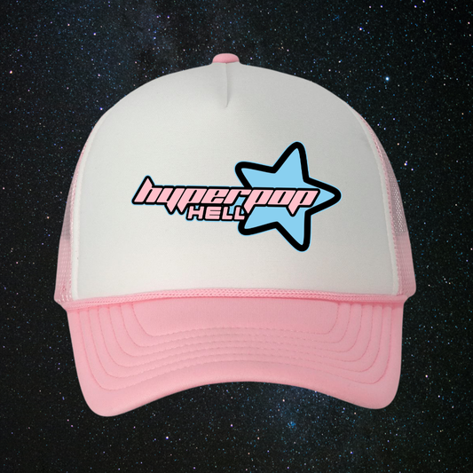 logo trucker hat pink