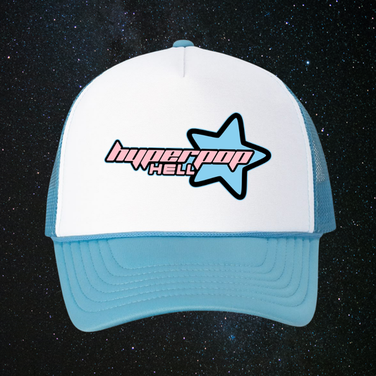 logo trucker hat blue