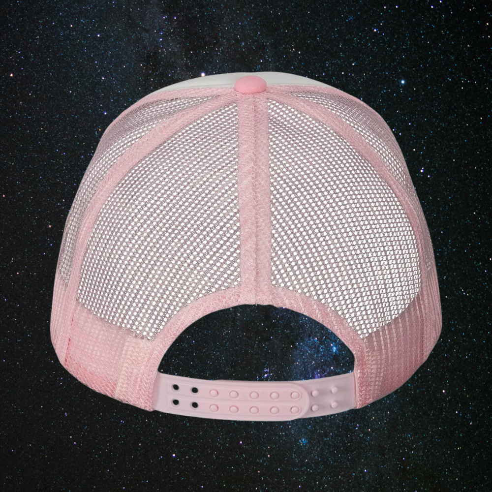 logo trucker hat pink
